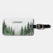 Aquarel Winter Woud Monogram Bagagelabel (Voorkant horizontaal)