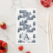 Aquarel Winter Woud Persoonlijke Kerstmis Servet (Insitu)