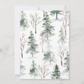 Aquarel Winterdennen Goud Kerst Uitnodiging (Achterkant)