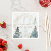 Aquarel Winterlandschap Goud Baby shower Servet (Insitu)