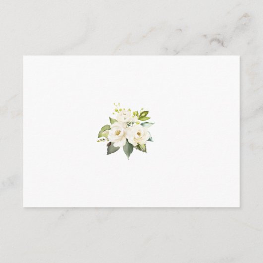 Aquarel Wit Bloemen Goud Confetti Bruiloft Informatiekaartje (Achterkant)