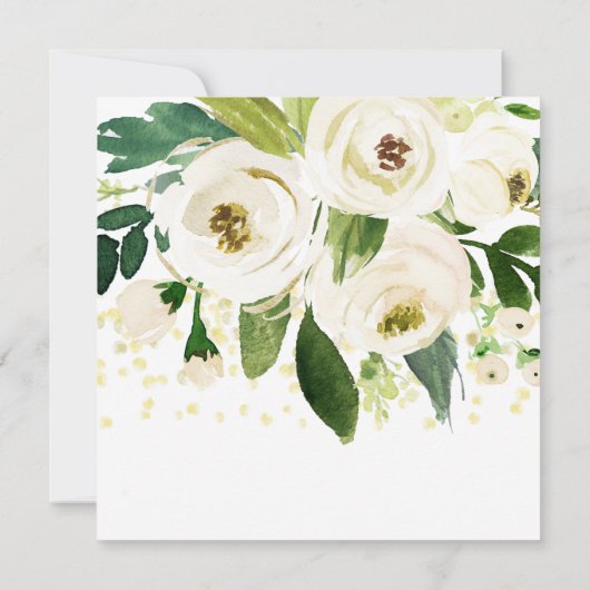 Aquarel Witte Bloem Dankkaart Bedankkaart (Achterkant)