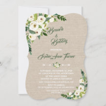Aquarel Witte Bloemen Burlap Brunch & Bubbly