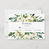 Aquarel Witte Bloemen Frame Bruiloft RSVP Kaart (Achterkant)