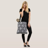 Aquarel Witte Bloemen Grijs Modern Tote Bag (Op model)