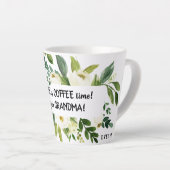 Aquarel Witte bloemen Koffie Quote Monogram Latte Mok (Rechterhoek)