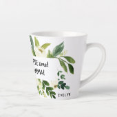 Aquarel Witte bloemen Koffie Quote Monogram Latte Mok (Rechts)