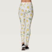 aquarel witte bloemenpatroon leggings (Achterkant)