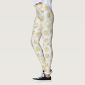 aquarel witte bloemenpatroon leggings (Links)