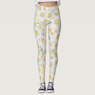 aquarel witte bloemenpatroon leggings