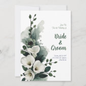 Aquarel Witte Calla Lelie Saliegroen Minimalistisc Kaart (Voorkant)