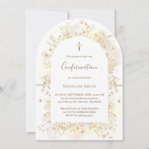 aquarel witte gele bloemen Bevestiging Kaart