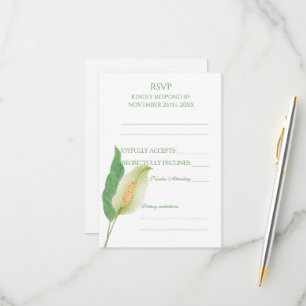 Aquarel witte peace lelie trouw-RSVP RSVP Kaartje