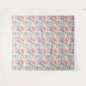 Aquarel witte, roze bloemen wandkleed (Voorkant (horizontaal))