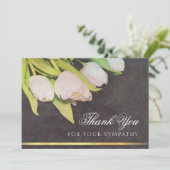 Aquarel Witte Tulpen Dank Je Condoleancekaart Kaart (Staand voorkant)