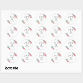 Aquarel Woestijn Rode Succulenten Ronde Sticker (Vel)