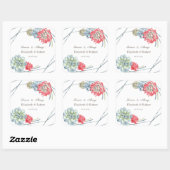 Aquarel Woestijn Rode Succulenten Vierkante Sticker (Vel)