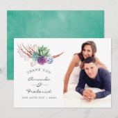 Aquarel Woestijn Vetplanten Trouw Dank Je Kaart (Voorkant / Achterkant)