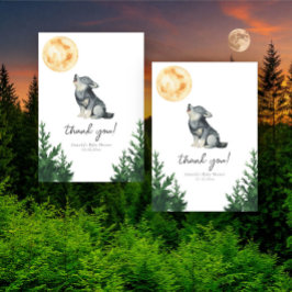 Aquarel Wolf Baby Shower Bedankt