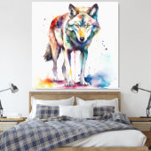 Aquarel Wolf's Dreamland Canvas Afdruk (Insitu (Slaapkamer))