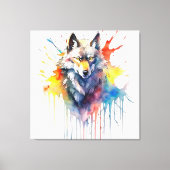 Aquarel Wolf's Melodie Canvas Afdruk (Voorkant)