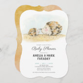 aquarel woodland egel baby shower kaart (Voorkant / Achterkant)