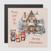 Aquarel Woodland Kerst Magnetische Kaart (Voorkant / Achterkant)