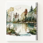 Aquarel Woodland Pine Tree Forest Notitieboek (Achterkant)