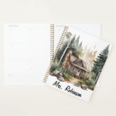 Aquarel Woodland Pine Tree Maandelijks en wekelijk Planner (Display)