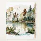 Aquarel Woodland Pine Tree Maandelijks en wekelijk Planner (Achterkant)