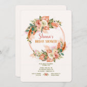 Aquarel Wreath Uitnodiging Geschilderd (Voorkant / Achterkant)