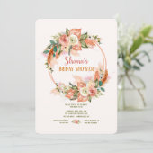 Aquarel Wreath Uitnodiging Geschilderd (Staand voorkant)