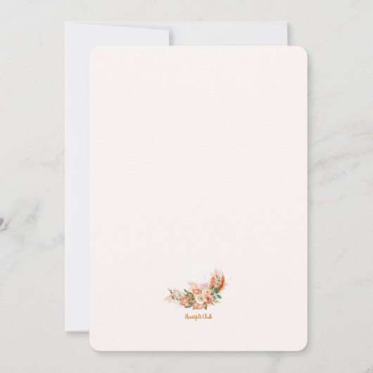 Aquarel Wreath Uitnodiging Geschilderd (Achterkant)