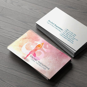 Aquarel Yoga Meditatie Instructeur Om Symbool Visitekaartje