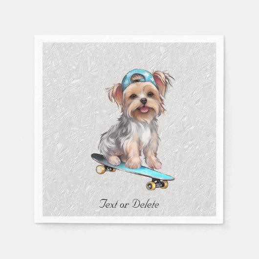 Aquarel Yorkshire Terrier servetten (Voorkant)