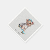 Aquarel Yorkshire Terrier servetten (Hoek)