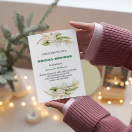 Aquarel zachte groene bruidsfeest uitnodiging