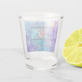 Aquarel Zakelijk Instagram QR Code Bedankt Shot Glas (Achterkant)