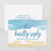 Aquarel Zand en Zee Trouwwebsite RSVP Kaart (Voorkant / Achterkant)