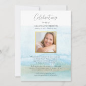 Aquarel Zandstrand Herdenkingsfeest Foto Kaart (Voorkant)