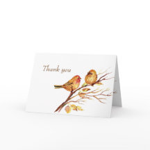 Aquarel Zangvogels Bruine Vogels Dank je