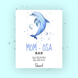 Aquarel zee dolfijn - momosa bar poster