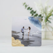 Aquarel zee met hemel Foto Save the Date Kaart (Staand voorkant)