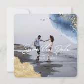 Aquarel zee met hemel Foto Save the Date Kaart (Voorkant)