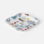 Aquarel Zee Schip, Zeiler Walvis Zee Baby Shower  Papieren Bordje (Gebogen)