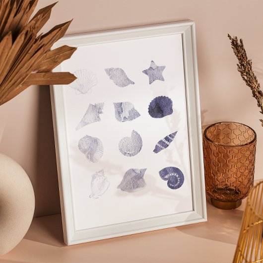 Aquarel Zee Shell nautische kunst Poster