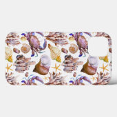 Aquarel Zeeleven Patroon 4 Case-Mate iPhone Case (Achterkant (horizontaal))