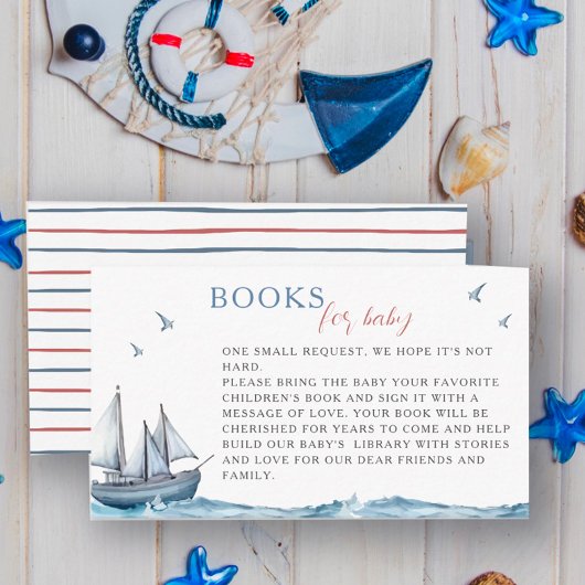 Aquarel Zeemansbabyboek voor babyjongens Informatiekaartje