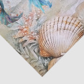 Aquarel Zeemeerminnen voor Oesterschelpen Decoupag Tissuepapier (Detail)
