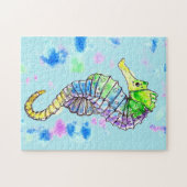 Aquarel zeepaardje legpuzzel (Horizontaal)